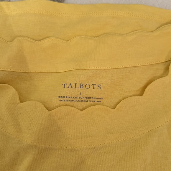 Talbots Canary Yellow Scallop Shirt - Picture 5 of 6